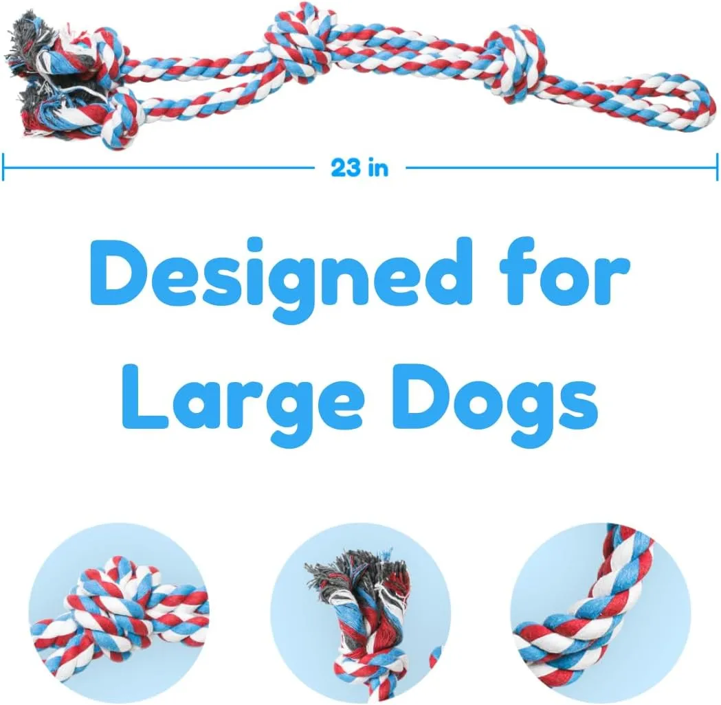 Pacific Pups Products 2 Pack Red - XL Dog Rope Toy for Aggressive Chewers - Benefits Non-Profit Dog Rescue - Tug of War Dog Toy, Dog Toys for Large Dogs, Tough Dog Toys for Aggressive Chewers