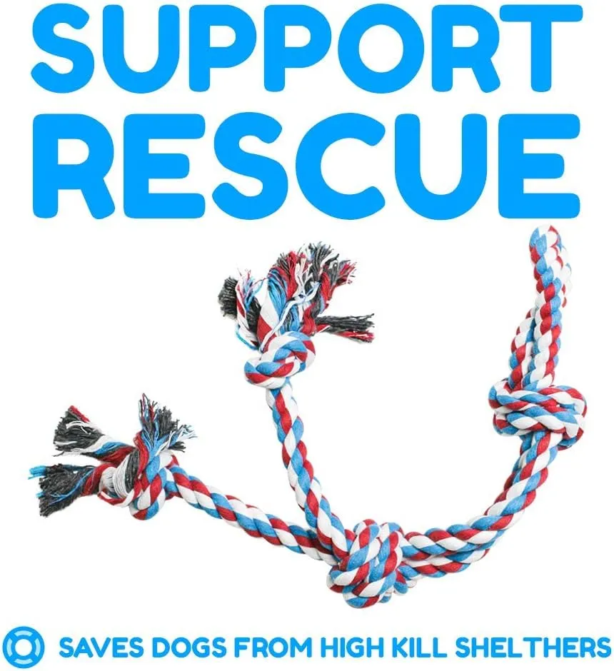 Pacific Pups Products 2 Pack Red - XL Dog Rope Toy for Aggressive Chewers - Benefits Non-Profit Dog Rescue - Tug of War Dog Toy, Dog Toys for Large Dogs, Tough Dog Toys for Aggressive Chewers