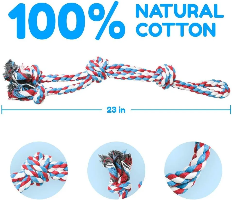 Pacific Pups Products Large Dog Rope Toy for Aggressive Chewers - 23.5" Giant Dog Tug of War Toy for Large Breeds - Durable Big Pull Rope for Teething Puppies and Heavy Duty Chewers