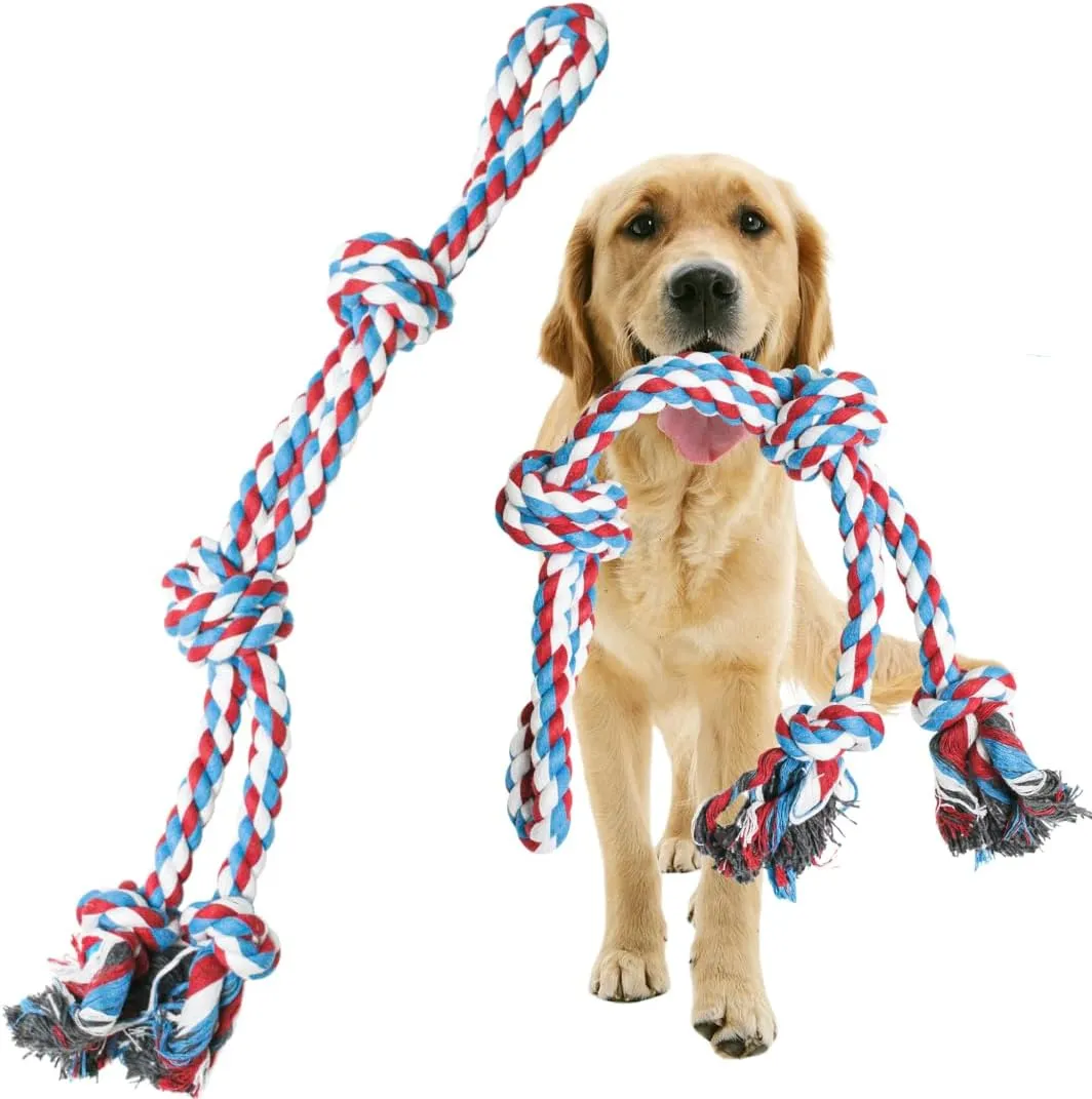 Pacific Pups Products Large Dog Rope Toy for Aggressive Chewers - 23.5" Giant Dog Tug of War Toy for Large Breeds - Durable Big Pull Rope for Teething Puppies and Heavy Duty Chewers