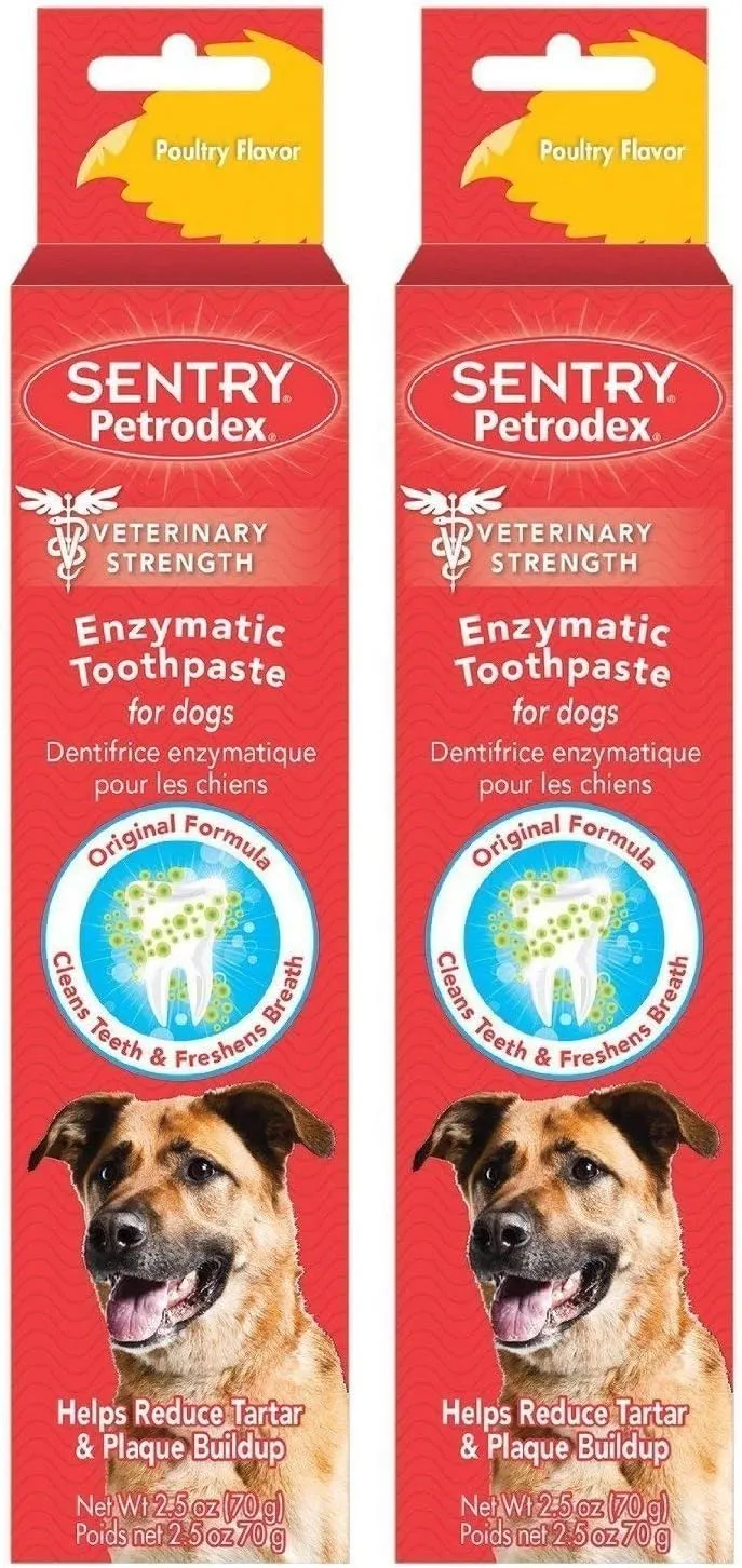 Petrodex Enzymatic Toothpaste for Dogs - Poultry Flavor, 2.5-Ounce, 2 Pack
