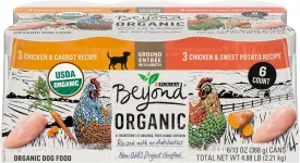 Purina Beyond Natural, Pate, High Protein Wet Dog Food Variety Pack, Organic Chicken Recipes - (Pack of 6) 13 oz. Cans