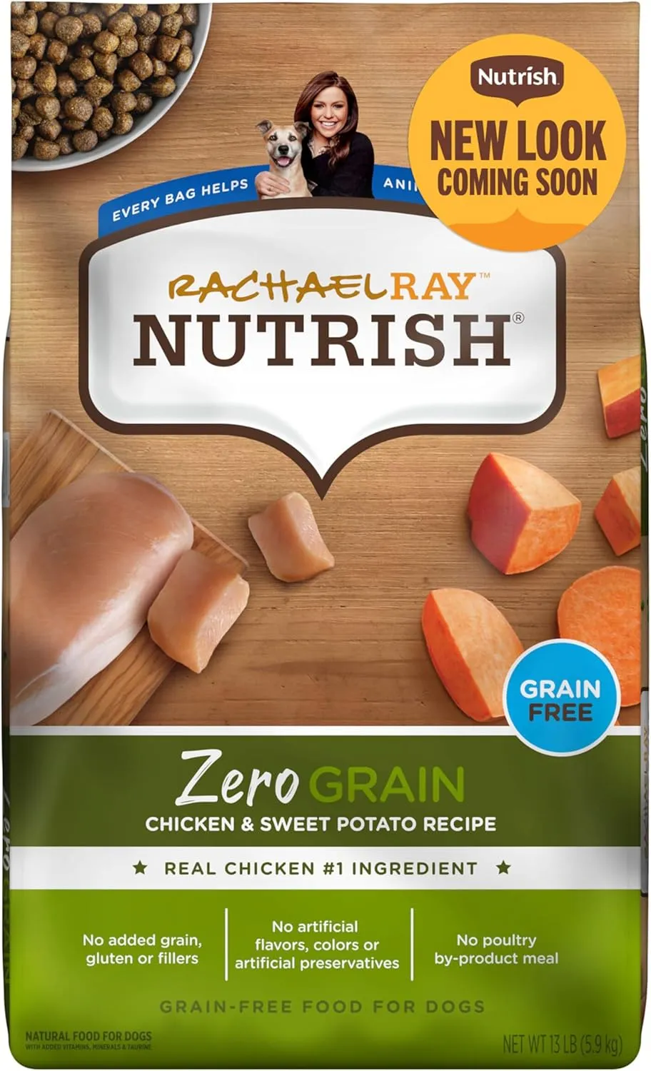 Rachael Ray Nutrish Zero Grain Dry Dog Food, Chicken & Sweet Potato Recipe, 13 Pounds