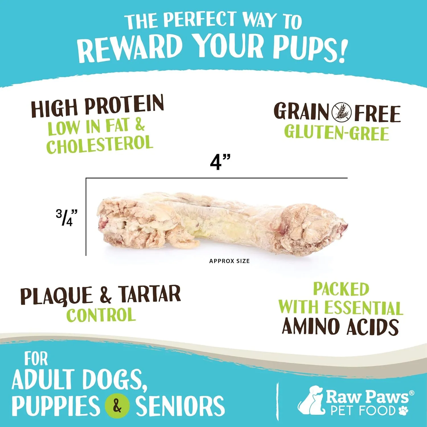 Raw Paws Freeze-Dried Chicken Necks for Dogs & Cats, 4-oz - Made in USA - Raw Freeze Dried Dog Treats - Chicken Necks for Cats - Single Ingredient