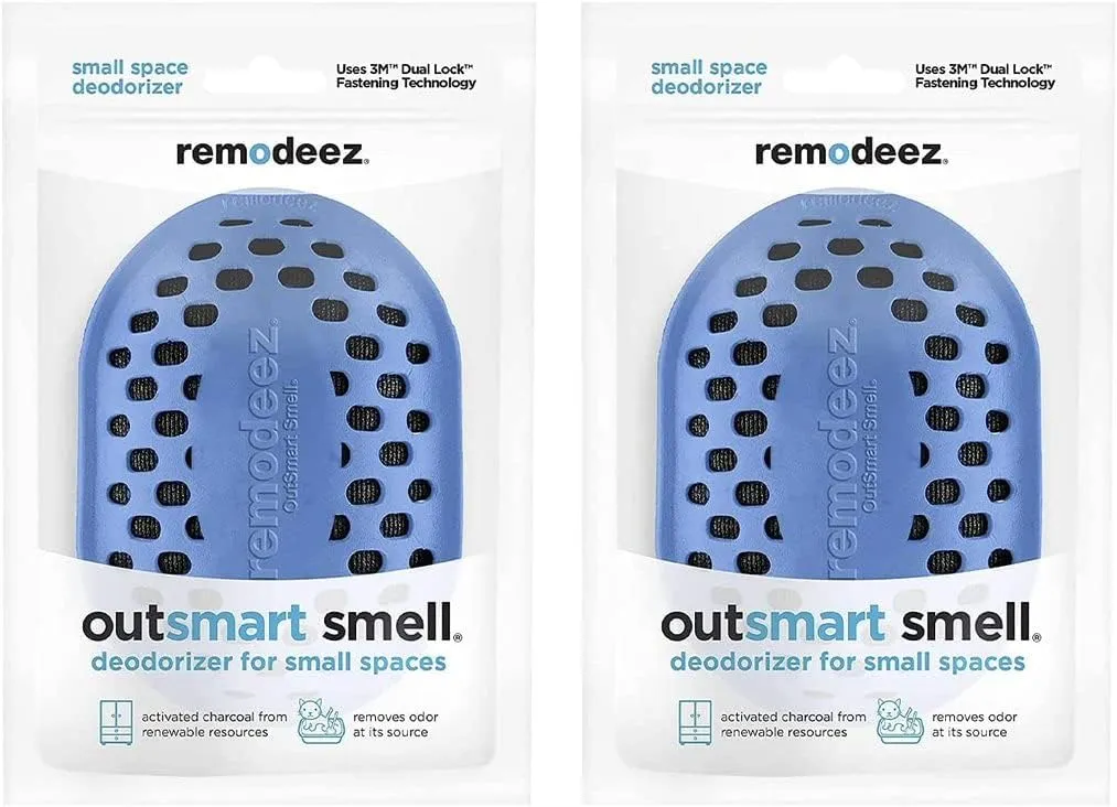 Remodeez Litter Box Deodorizer and Cat Odor Trapper, Made From Natural Renewable Coconut Shell Charcoal, Natural Air Fresheners, Odor Absorber - 2PACK