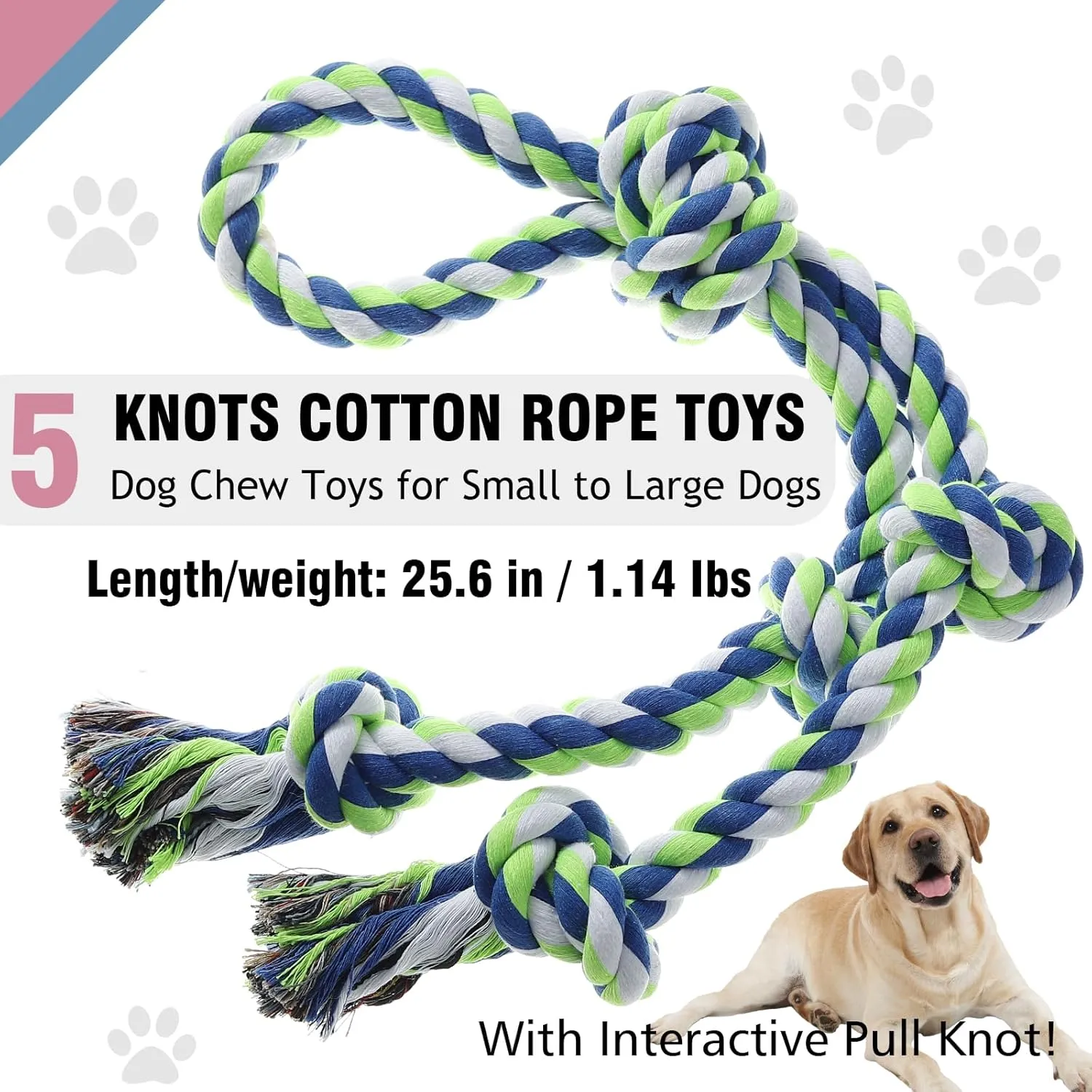 Rope Toy for DogsLarge Dog Rope Toys for Aggressive Chewers, Heavy Duty Dog Toys for Large Medium Breed, Indestructible Tough Rope Chew Toys Tug of War Dog Toy Cotton Rope for Teeth Cleaning