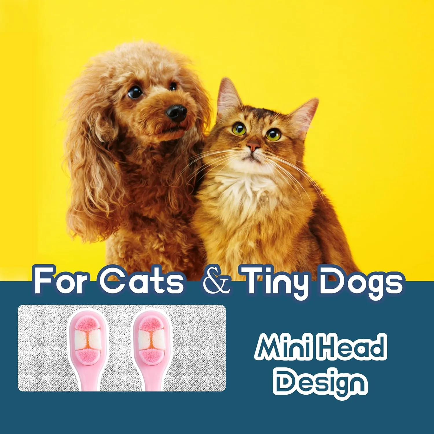 Small Dog Toothbrush, Cat & Puppy Tooth Brushing Kit, Ultra Soft & Mini Head Teeth Brush for Kitten & Tiny Pet, Doggy Toothbrushes Deep Dental Clean, 2 PCS, Pink