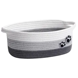 Small Dog Toy Basket, Cute Woven Baskets for Shelves, Decorative Rope Storage Baskets for Nursery, Baby Gift Basket for Diapers, 12 x 8 x 5 inches