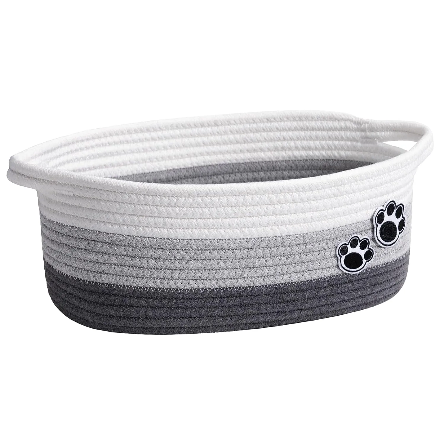 Small Dog Toy Basket, Cute Woven Baskets for Shelves, Decorative Rope Storage Baskets for Nursery, Baby Gift Basket for Diapers, 12 x 8 x 5 inches