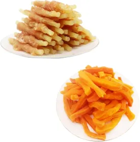 Soft Chews Chicken Wrapped Cod and Sweet Potato Rawhide Free Dog Treats