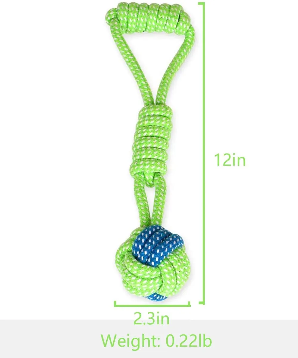 Sunglow Knotted Woven Pet Dog ToyEco-Friendly Cotton Rope Toys, Bite-Resistant Rope Knot Dog ToyMedium/Small Dogs ToyNot Suitable for Dogs with Strong Aggressive Chewing