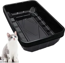 Tessco 15 Pcs Disposable Litter Box for Cats Kitty Disposable Paper Litter Box Trays Portable Cardboard for Small Pets Animals, Guinea Pig, Bunny Cage Liner Home Outdoor Travel, 16.7 x 10.5 x 3.4 Inch