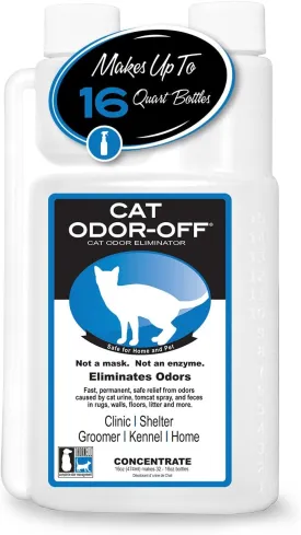 THORNELL Cat Odor-Off Concentrate Pet Smell Odor Eliminator  Cat Odor Eliminator Concentrate for Pet Urine Odor, Tomcat Spray for Cat Urine Smell, Feces on Carpet & Litter Boxes  16oz