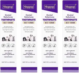 Toothpaste | Teeth Cleaning and Fresh Breath Dental Care for Javanese or Colorpoint Longhair Cat Kittens and Adult Cats | Soothes Inflamed Gums | Safe for Puppies | Vet Formulated 4 Pack (9.6 OZ)
