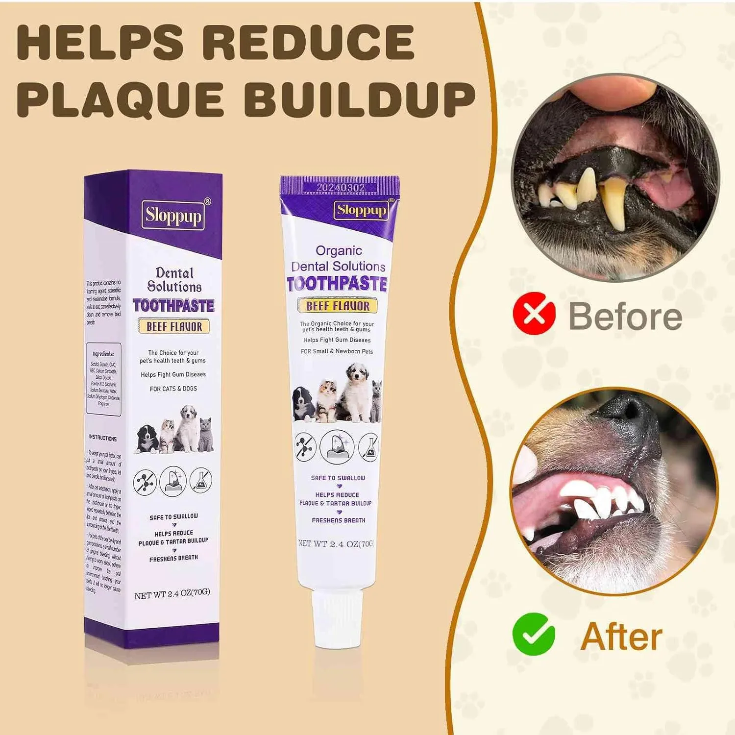 Toothpaste | Teeth Cleaning and Fresh Breath Dental Care for Oregon Rex (Extinct) Cat Kittens and Adult Cats | Soothes Inflamed Gums | Safe for Puppies | Vet Formulated 4 Pack (9.6 OZ)