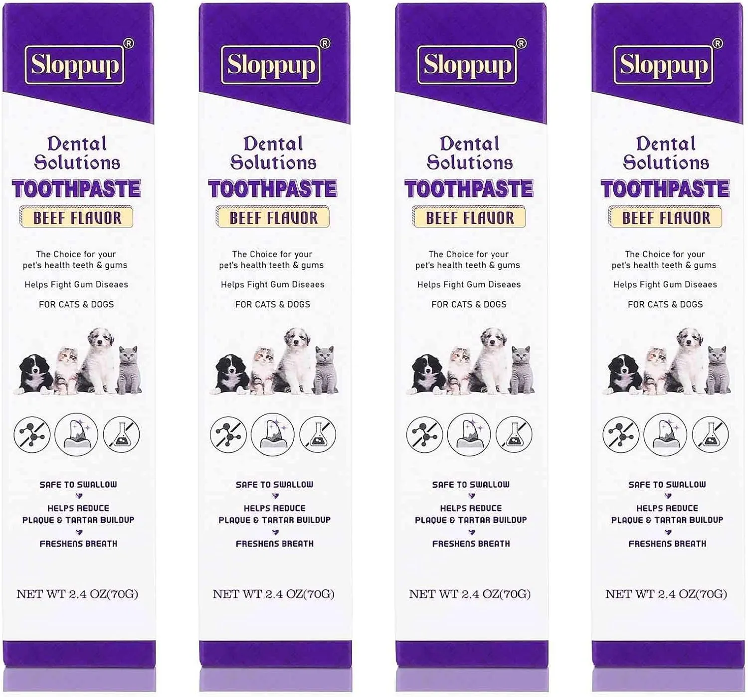 Toothpaste | Teeth Cleaning and Fresh Breath Dental Care for Oregon Rex (Extinct) Cat Kittens and Adult Cats | Soothes Inflamed Gums | Safe for Puppies | Vet Formulated 4 Pack (9.6 OZ)