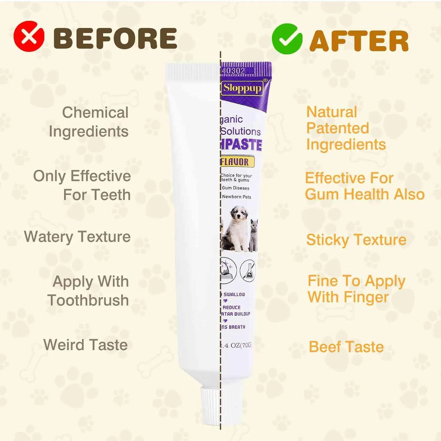 Toothpaste | Teeth Cleaning and Fresh Breath Dental Care for Peterbald Cat Kittens and Adult Cats | Soothes Inflamed Gums | Safe for Puppies | Vet Formulated 1 Pack (2.4 OZ)