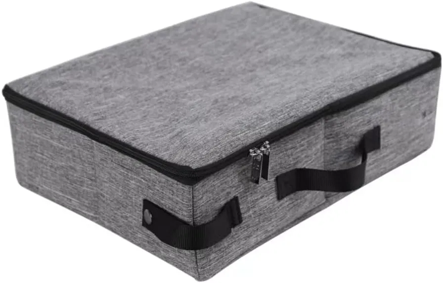 Travel Cat Litter Box with Lid and Handle Portable - Foldable Waterproof Travel Litter Box for Cats, Soft Standard Portable Collapsible Litter Carrier (with Lid, Grey)