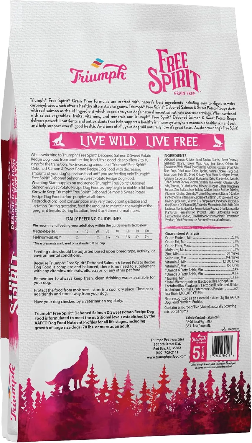 Triumph Grain-Free Salmon And Sweet Potato Dog Food, 28 Lb.