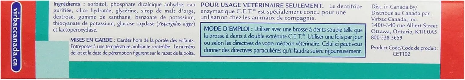 Virbac C.E.T. Enzymatic Toothpaste, Malt Flavor, 2.5 oz