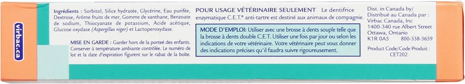 Virbac Toothpaste for Dogs and Cats, Seafood flavor