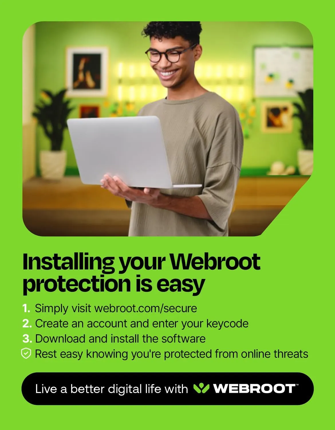 Webroot Internet Security Complete | Antivirus Software 2025 | 10 Device | 1 Year Download for PC/Mac/Chromebook/Android/IOS   Password Manager, Performance Optimizer