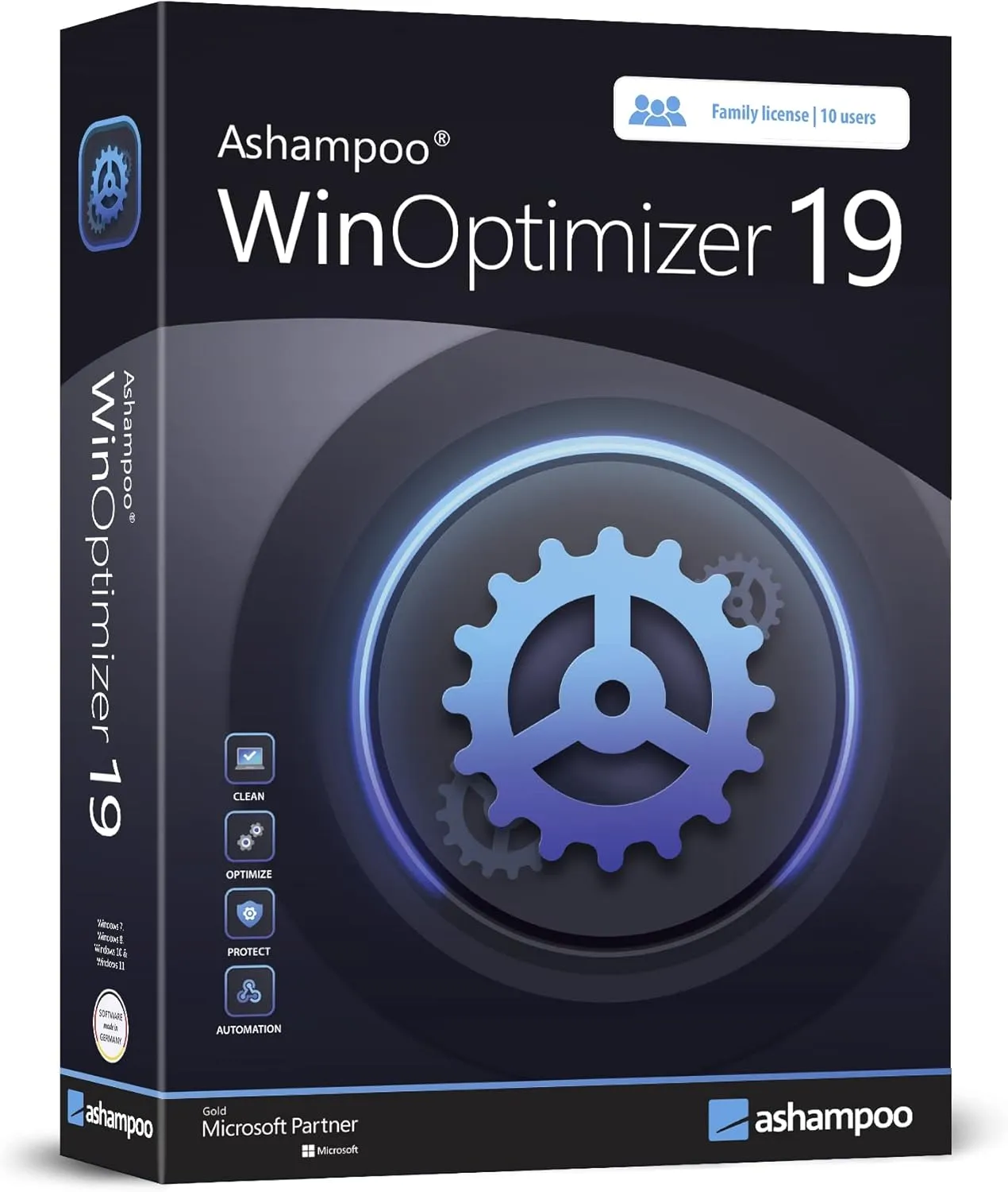 WinOptimizer 19 - 10 USER - Superior performance, stability and privacy - compatible with Windows 11, 10, 8.1, 8, 7