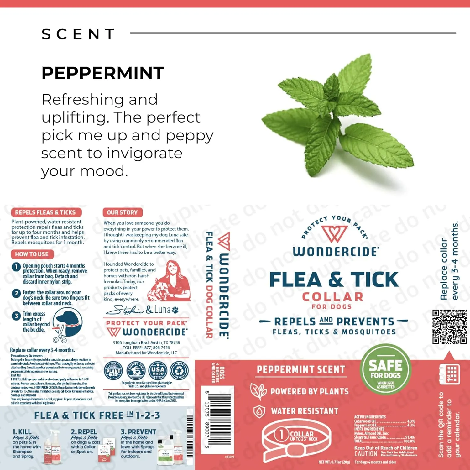 Wondercide Dog Collar - Flea, Tick, and Mosquito Repellent for Dogs - with Natural Essential Oils - Up to 4 Months Protection - Large