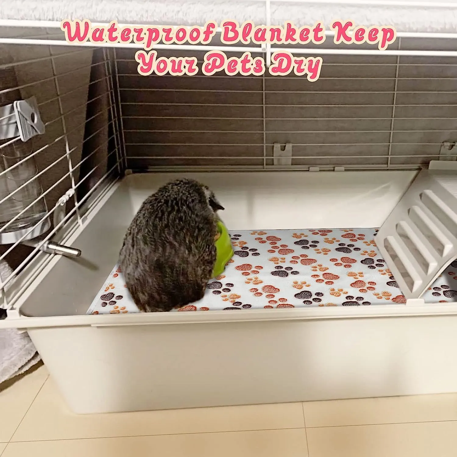 YUEPET Waterproof Guinea Pig Blankets Washable 3 Pack Small Animal Fleece Cage Liners Pet Soft Sleep Mat Pad Cover Warm Flannel Throw for Hamster Guinea Pig Rabbit Chinchilla Hedgehog Ferret 30"16"