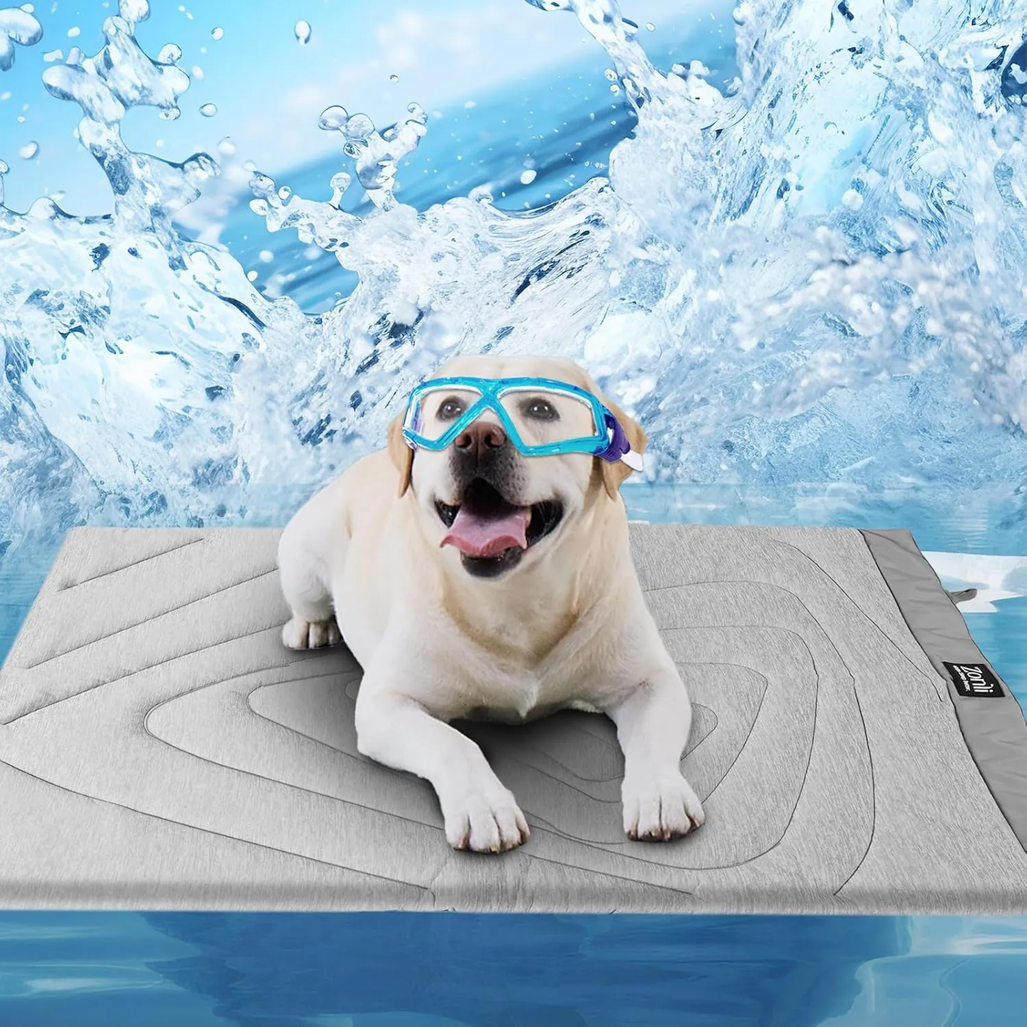 ZonLi Dog Cooling Mat, 40" x 27" Medium, Cooling Pad Waterproof, Pet Cool Mats for Dogs and Cats use in Crate, Tunk, Camping, Outdoors, Portable, Machine Washable, Durable, Pebble Gray