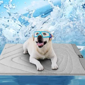 ZonLi Dog Cooling Mat, 40" x 27" Medium, Cooling Pad Waterproof, Pet Cool Mats for Dogs and Cats use in Crate, Tunk, Camping, Outdoors, Portable, Machine Washable, Durable, Pebble Gray